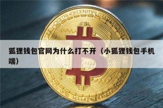 狐狸钱包官网为什么打不开（小狐狸钱包手机端）